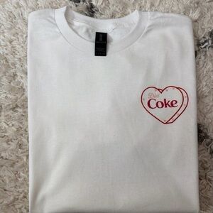 Diet Coke White T-Shirt with Red Logo VALENTINE’s DAY - XL